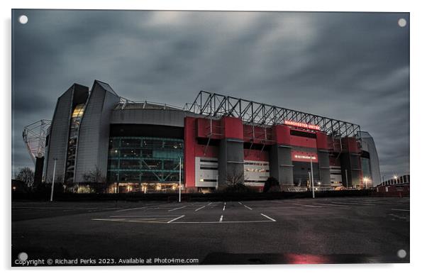 Old Trafford - The Morning after the Night Before Acrylic by Richard Perks