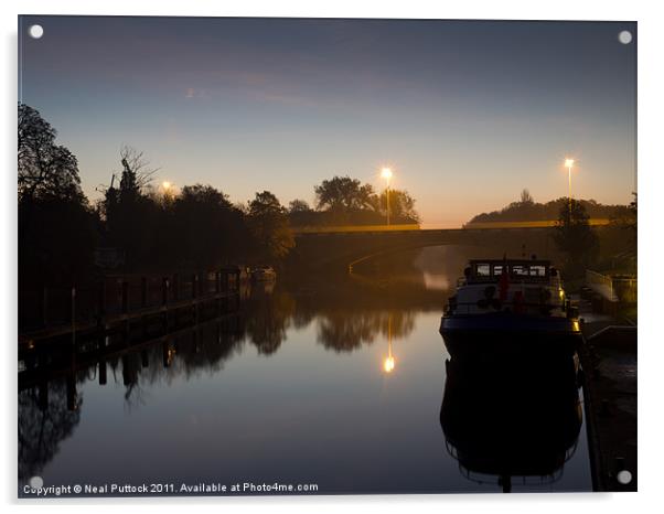 Sunrise on the Thames Acrylic by Neal P