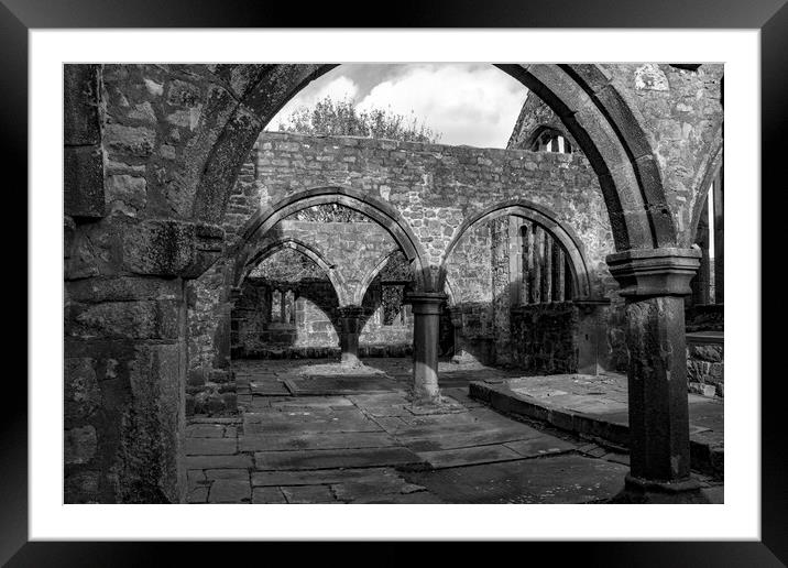 St Thomas a Becket Church Ruins Mono Framed Mounted Print by Glen Allen