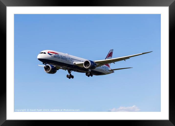 British Airways Boeing 787-9    Framed Mounted Print by David Pyatt