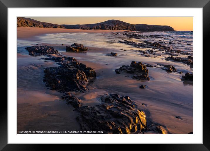 Early morning light, Playa Caleta del Congrio, Pap Framed Mounted Print by Michael Shannon
