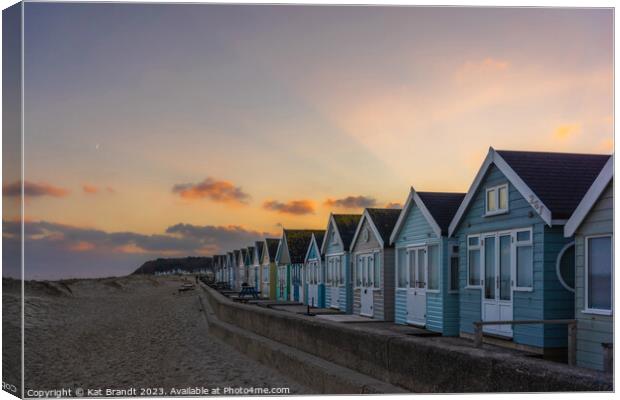 Romantic Beach Huts at Dusk Canvas Print by KB Photo