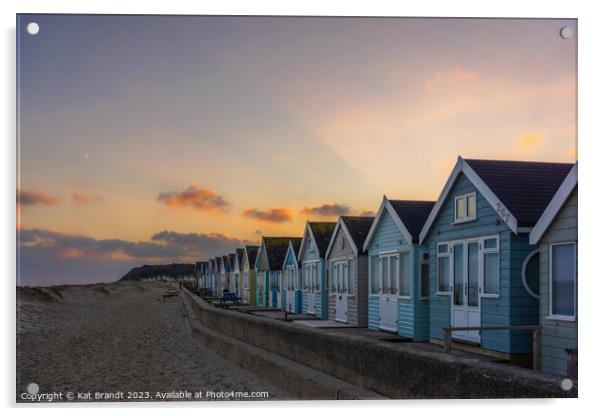 Romantic Beach Huts at Dusk Acrylic by KB Photo