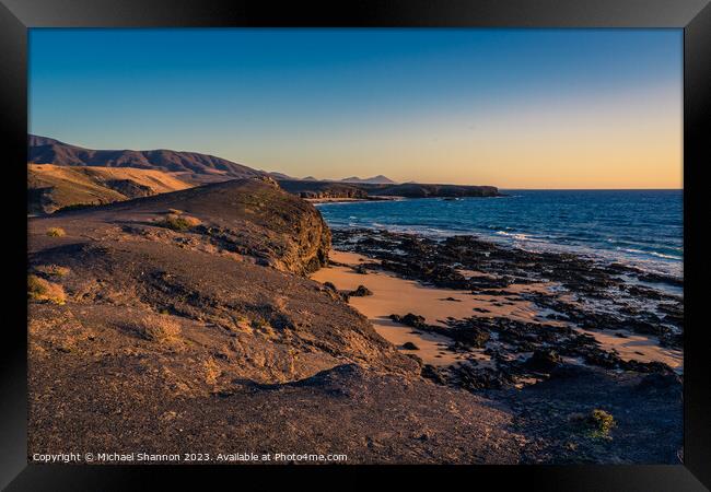 Early morning, Playa Caleta del Congrio, Papagayo, Framed Print by Michael Shannon