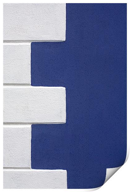 Blue Wall White Detail II Print by Natalie Kinnear