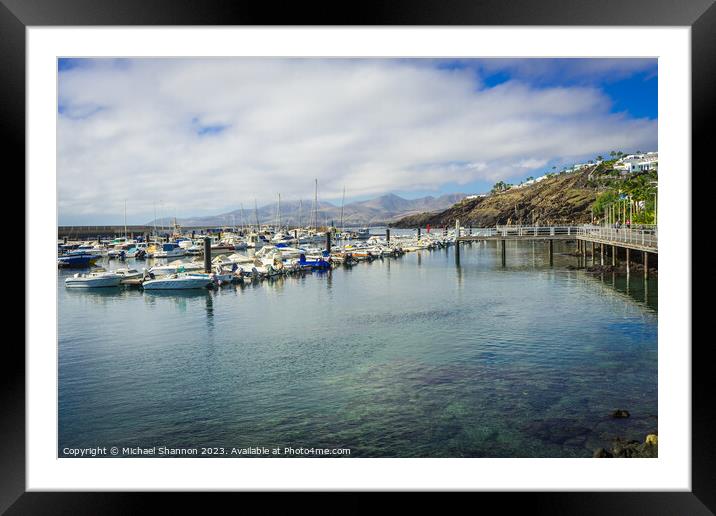 Peurto del Carmen harbour Framed Mounted Print by Michael Shannon