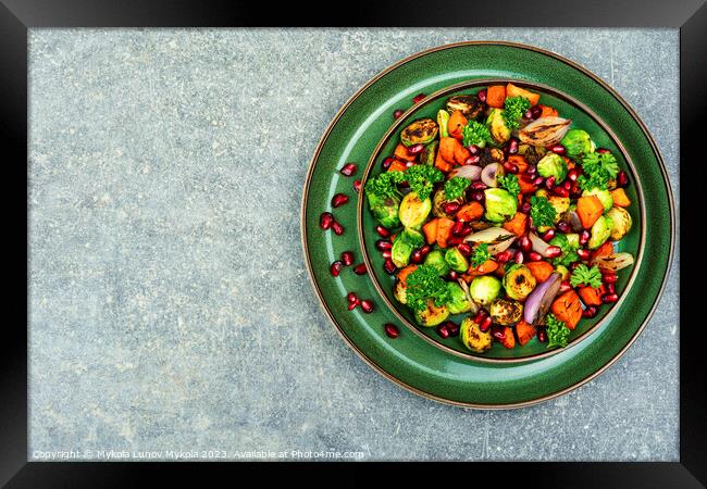Vegetable salad with grilled vegetables, space for text Framed Print by Mykola Lunov Mykola