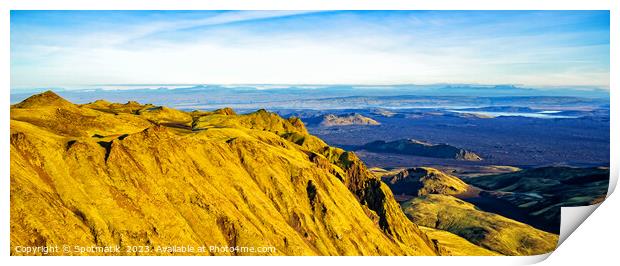 Aerial Panorama view of Landmannalaugar National Park Iceland  Print by Spotmatik 