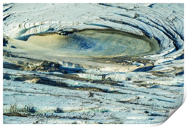 Aerial Icelandic view of glacial ice field Landmannalaugar  Print by Spotmatik 