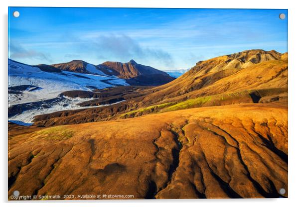 Aerial view of Icelandic volcanic landscape Acrylic by Spotmatik 
