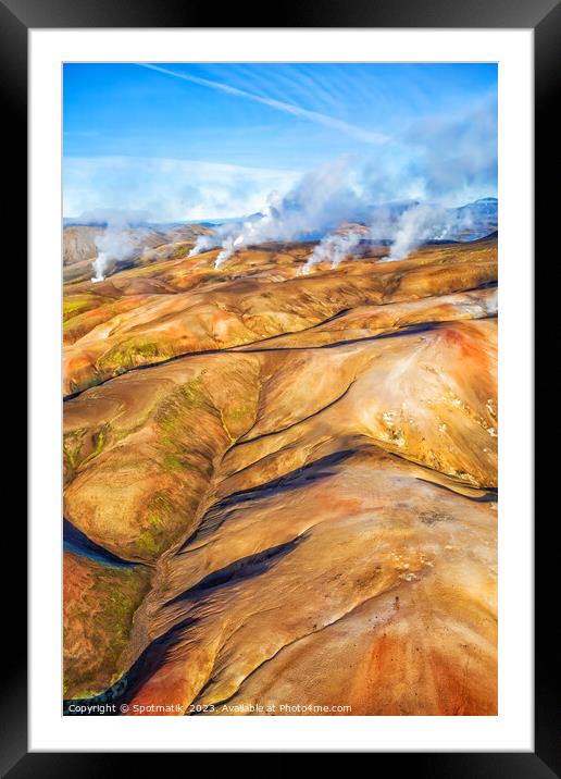 Aerial Land of fire and ice Iceland Europe Framed Mounted Print by Spotmatik 