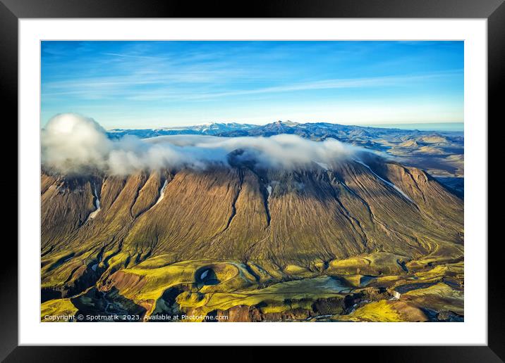 Aerial Wilderness view of Iceland Landmannalaugar National Park  Framed Mounted Print by Spotmatik 