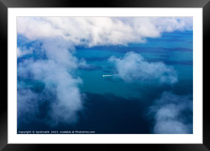 Aerial Australian Great Barrier Reef Queensland South Pacific  Framed Mounted Print by Spotmatik 