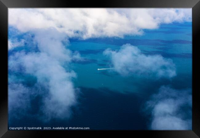 Aerial Australian Great Barrier Reef Queensland South Pacific  Framed Print by Spotmatik 