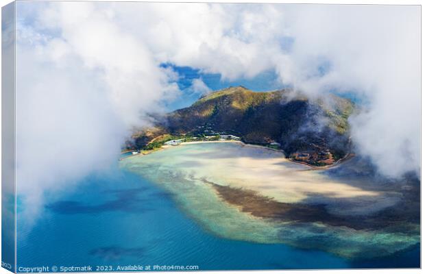 Aerial Hamilton Island Australia a luxury vacation resort  Canvas Print by Spotmatik 