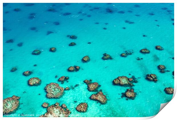 Aerial Great Barrier Reef Queensland Australia Coral Sea  Print by Spotmatik 