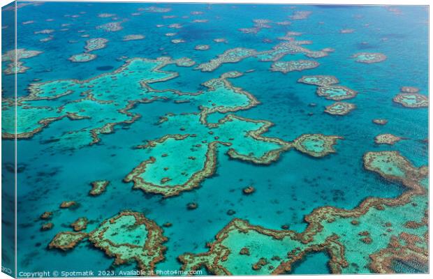Aerial Great Barrier Reef Australia UNESCO Coral Sea  Canvas Print by Spotmatik 