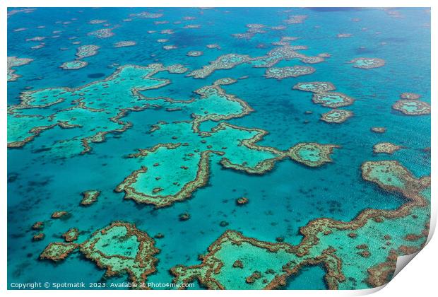 Aerial Great Barrier Reef Australia UNESCO Coral Sea  Print by Spotmatik 