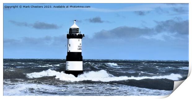 Guiding Light in the Turbulent Sea Print by Mark Chesters