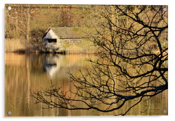 Rydal Water Boathouse. Acrylic by Jason Connolly