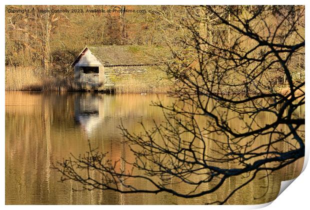 Rydal Water Boathouse. Print by Jason Connolly