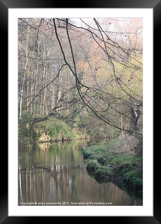 autumn river Framed Mounted Print by allan somerville