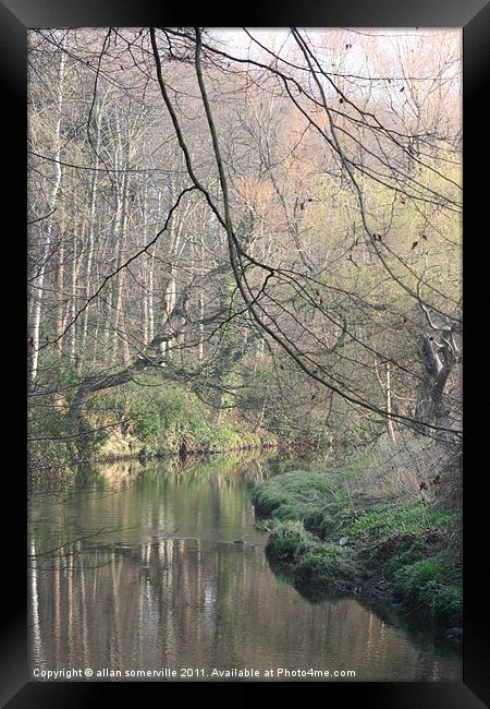 autumn river Framed Print by allan somerville