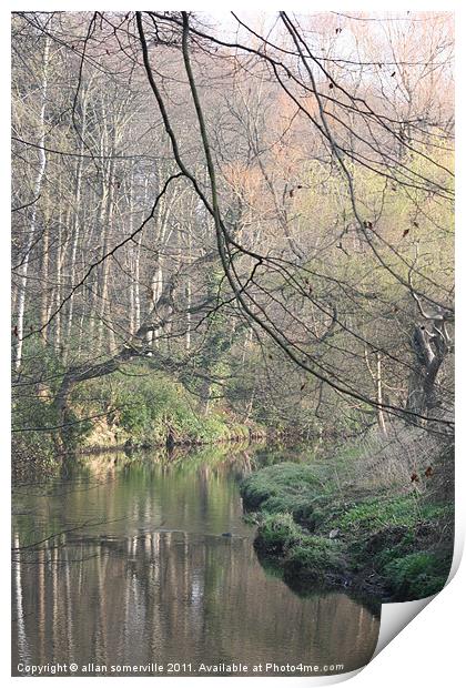 autumn river Print by allan somerville