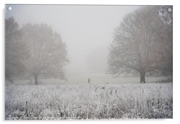 frosty morning, nonsuch park Acrylic by mark Smith
