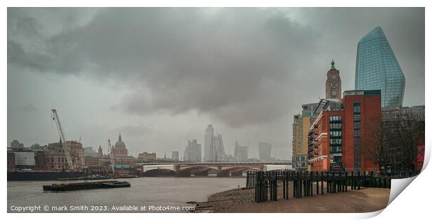 rainy day in London  Print by mark Smith