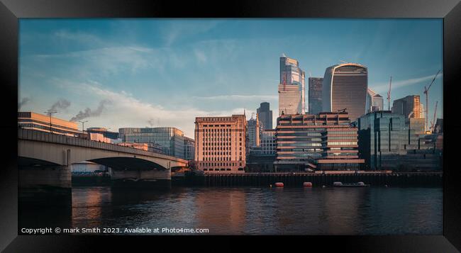 crossing london bridge Framed Print by mark Smith