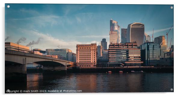 crossing london bridge Acrylic by mark Smith