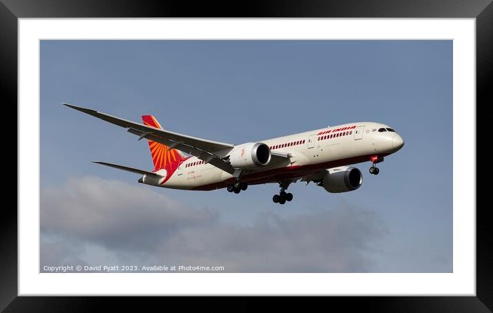 Air India Boeing 787 Panorama Framed Mounted Print by David Pyatt