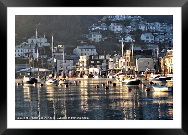 Early morning reflections on The River Looe just after sunrise Framed Mounted Print by Rosie Spooner