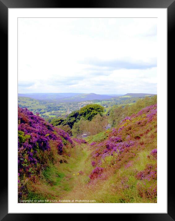 Hope Valley and Hathersage, Derbyshire. Framed Mounted Print by john hill