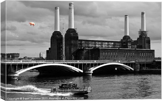 Pink Floyds Pig, Battersea Canvas Print by Dawn O'Connor