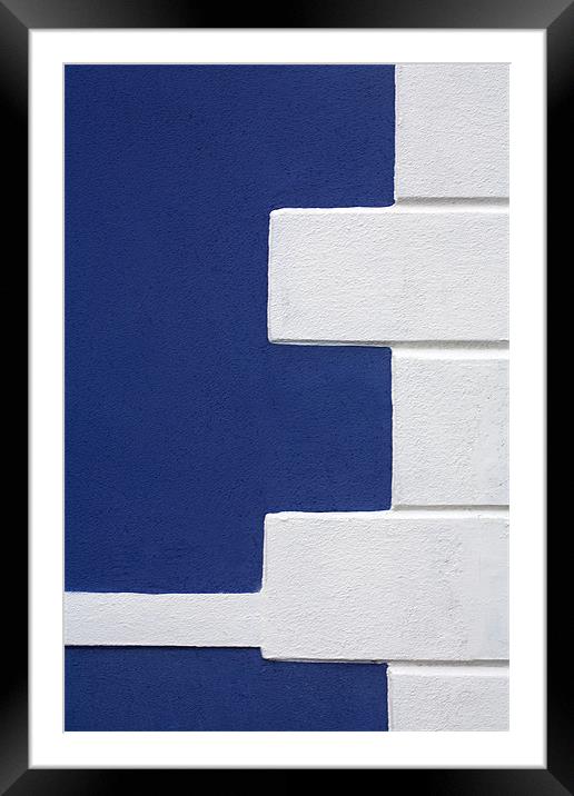 Blue Wall White Detail I Framed Mounted Print by Natalie Kinnear