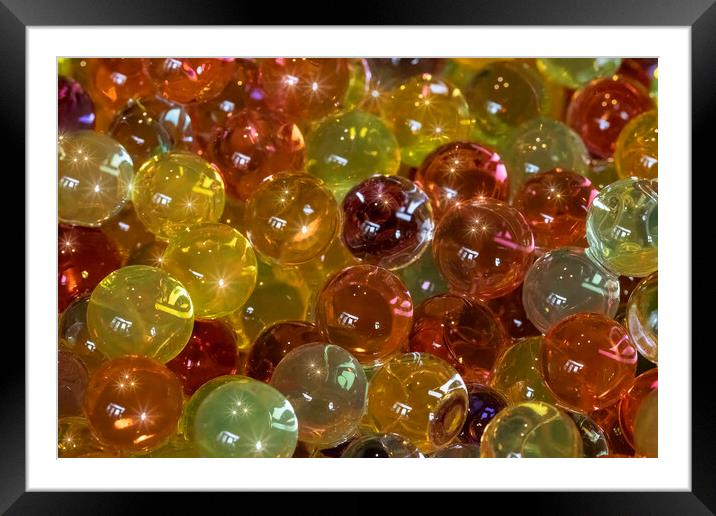 Colour Water Beads Framed Mounted Print by Glen Allen