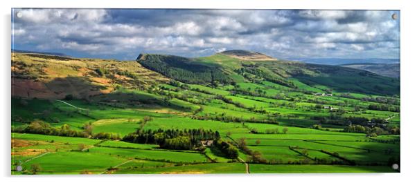 Great Ridge Panorama, Peak District Acrylic by Darren Galpin
