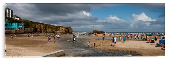 Perranporth Beach Pano Acrylic by Glen Allen