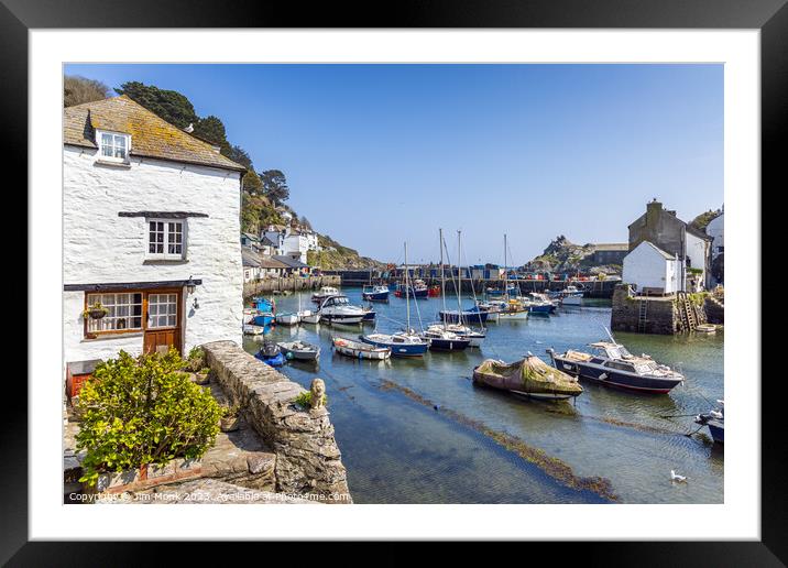 The harbour at Polperro, Cornwall Framed Mounted Print by Jim Monk