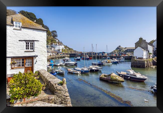 The harbour at Polperro, Cornwall Framed Print by Jim Monk