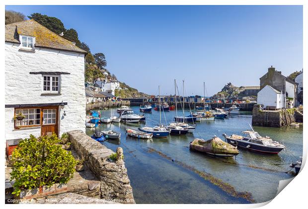 The harbour at Polperro, Cornwall Print by Jim Monk