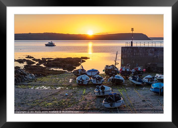 Portscatho Sunrise Framed Mounted Print by Jim Monk
