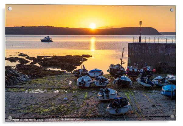 Portscatho Sunrise Acrylic by Jim Monk