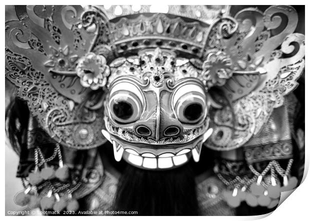 Balinese Barong traditional dancer ceremonial dragon mask Print by Spotmatik 
