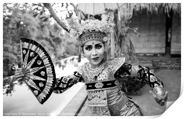 Portrait beautiful Balinese female performing finger dance Print by Spotmatik 