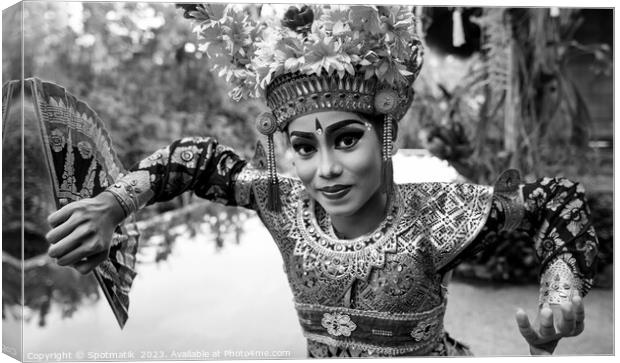 Portrait Balinese Legong dancer wearing jeweled dress Indonesia Canvas Print by Spotmatik 