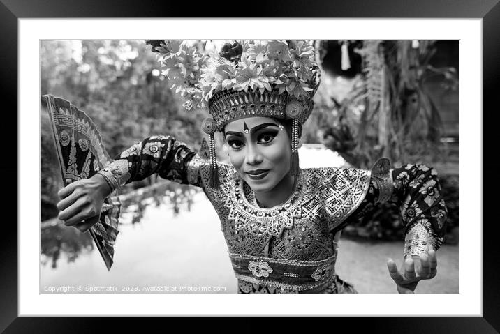 Portrait Balinese Legong dancer wearing jeweled dress Indonesia Framed Mounted Print by Spotmatik 