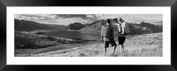 Panorama The Remarkables Otago young adventure couple vacation Framed Mounted Print by Spotmatik 